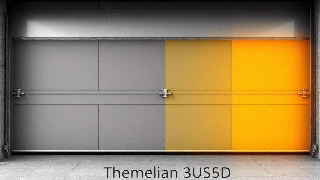 Cross-section view of insulated garage door panel showing polyurethane insulation layers